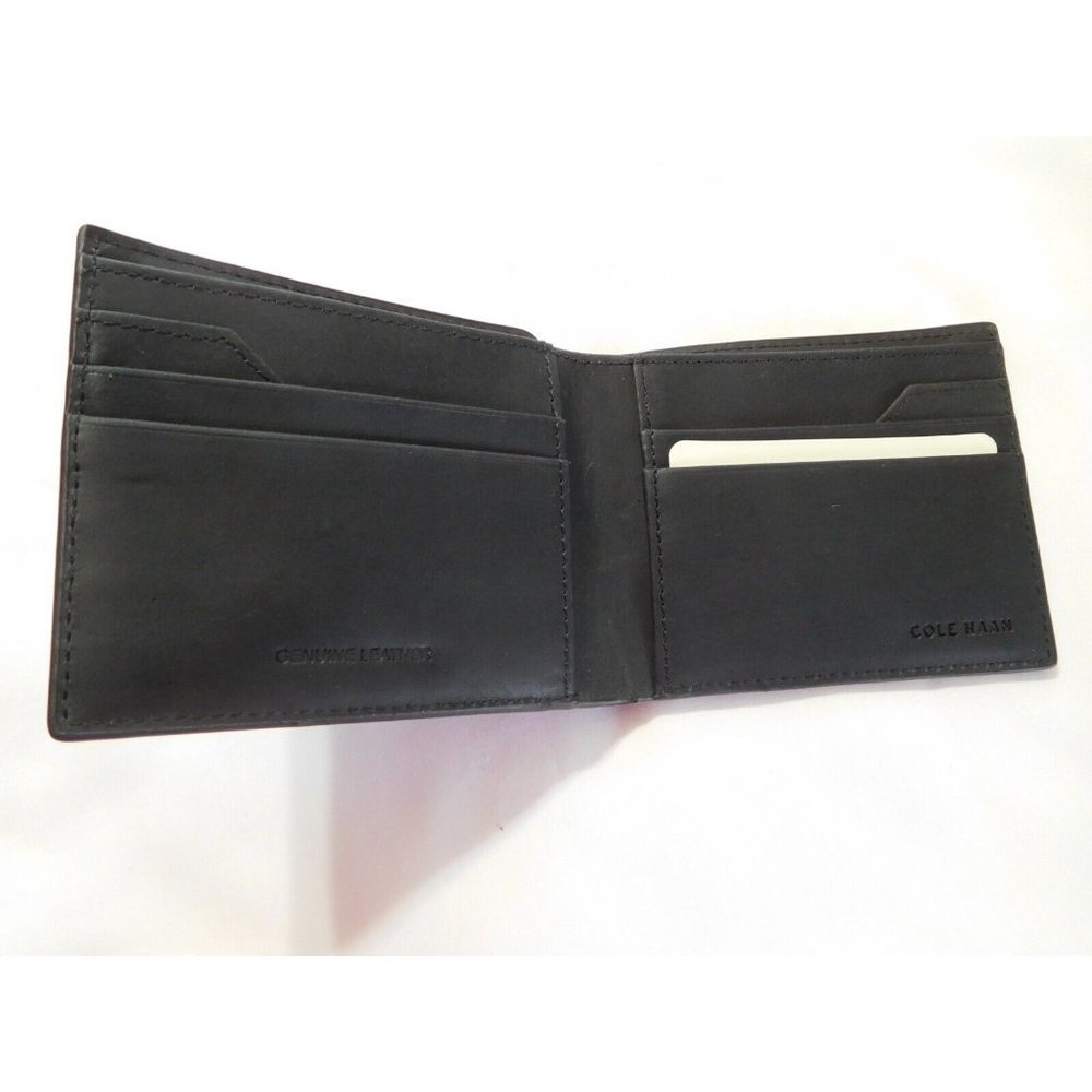 COLE HAAN BLACK Wallet Mens Men BLACK  Leather BRAND NEW Credit Card Holder